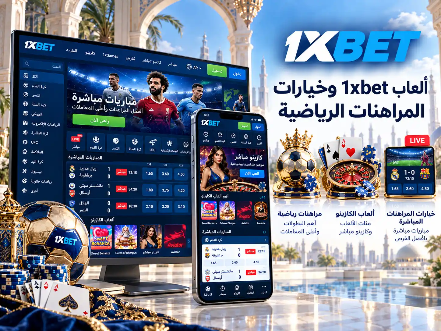 ألعاب 1xbet وخيارات المراهنات الرياضية